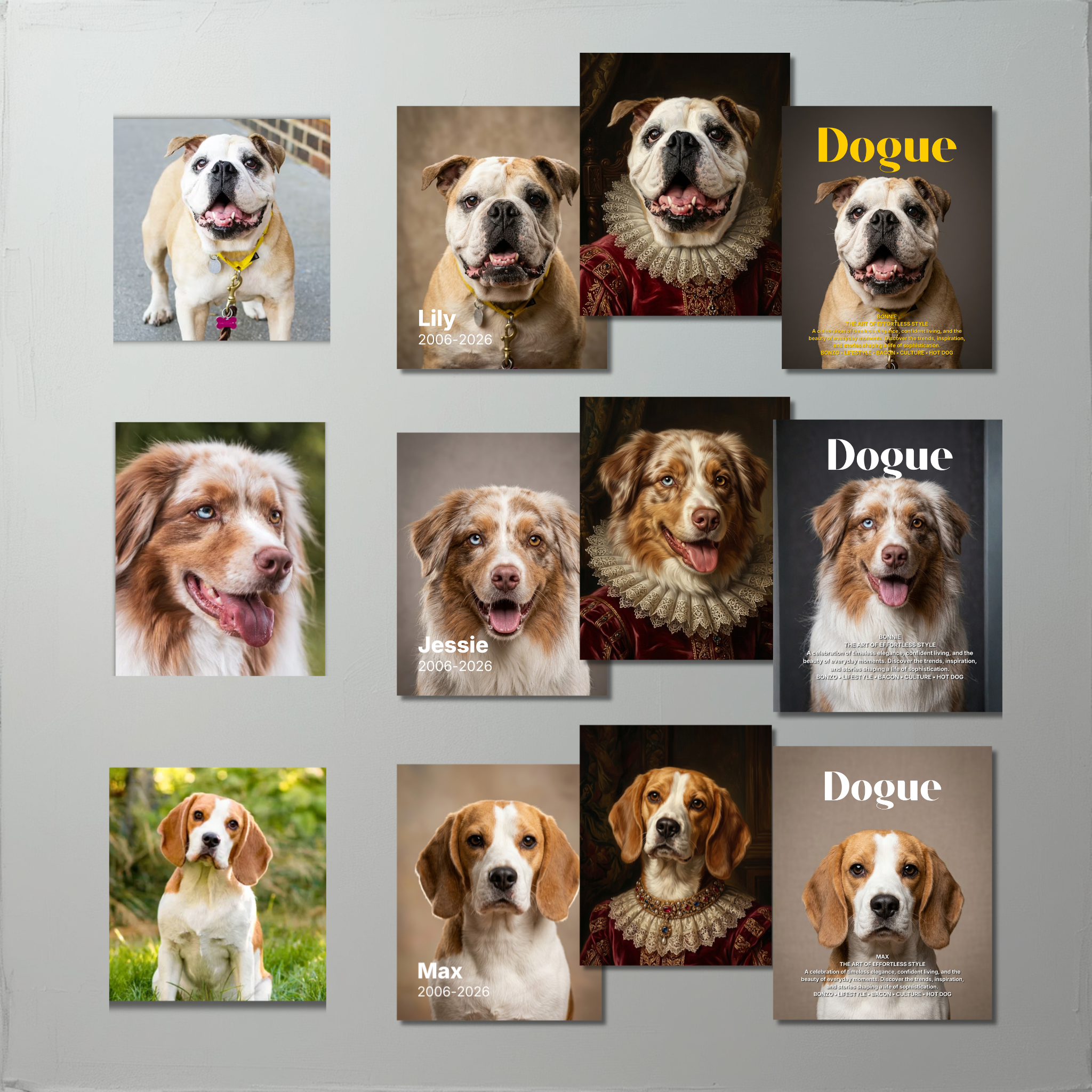 Custom Dog Portrait Poster, Made From Your Photo