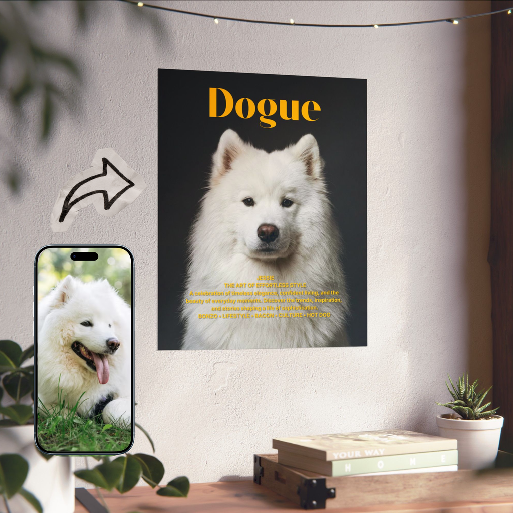 Custom Dog Portrait Poster, Made From Your Photo